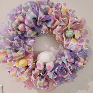 Hand Made Easter Pastel Wreath - Pink & Purple